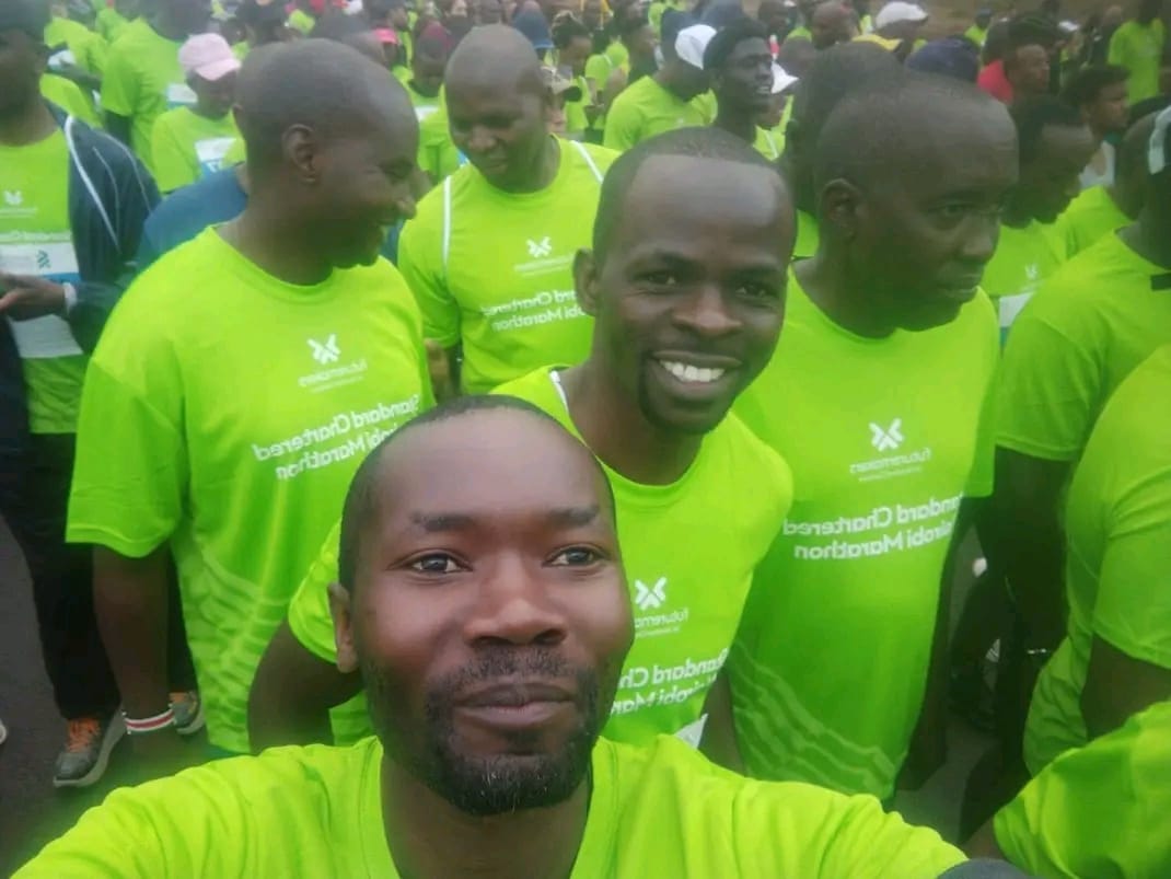 Runners gathered at the start line of the Nairobi Marathon